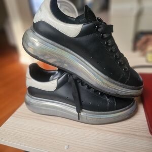 Alexander McQueen Black and Transparent Clear Bottom